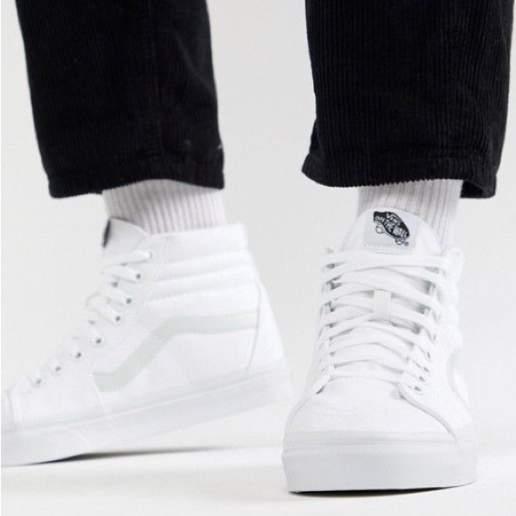 Vans Womens Sk8 Hi Canvas True White - Picture 1 of 7